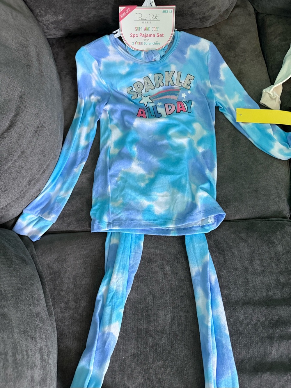Rene Rofe Blue Tie-Dye "Sparkle All Day" 2pc Pajama Set